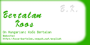 bertalan koos business card